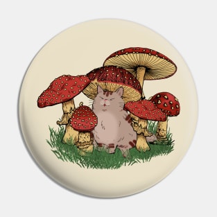 Kawaii Mushroom Cat Pin