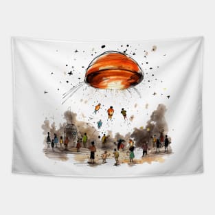 UFO Watercolour Tapestry