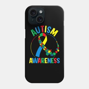 Colorful Autism Awareness Day Puzzle Ribbon Phone Case
