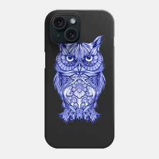 Artsy Artistic Style Design Of A Blue Owl Phone Case