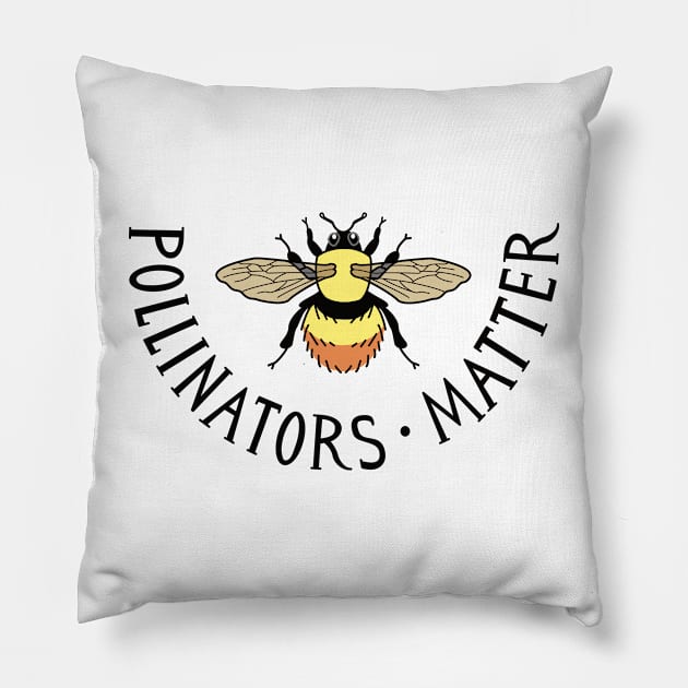 Pollinators Matter Bumblebee Pillow by AnimalWhimsy