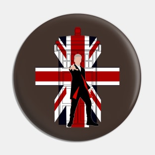 12th Doctor with Union jack Phone booth Pin