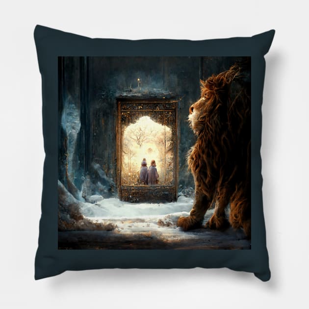 The Lion, the Witch and the Wardrobe Pillow by Liana Campbell