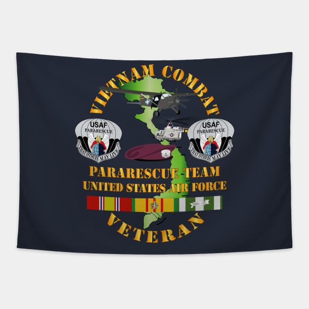 Vietnam Combat Veteran w Pararescue Huskie Tapestry by twix123844