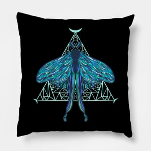 Jewel tone Luna moth Pillow