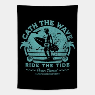 Surfer - Catch The Waves Tapestry