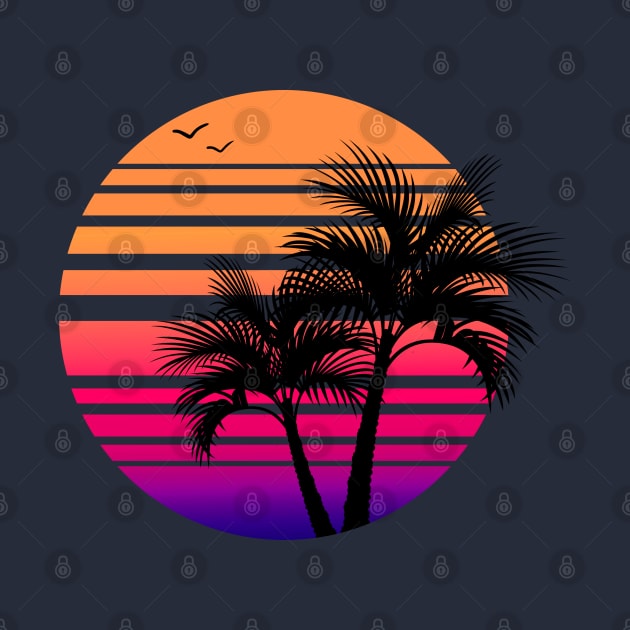 Synthwave - Vaporwave - California - Florida - 80s - Purple, Pink, & Orange by Anoncactusart