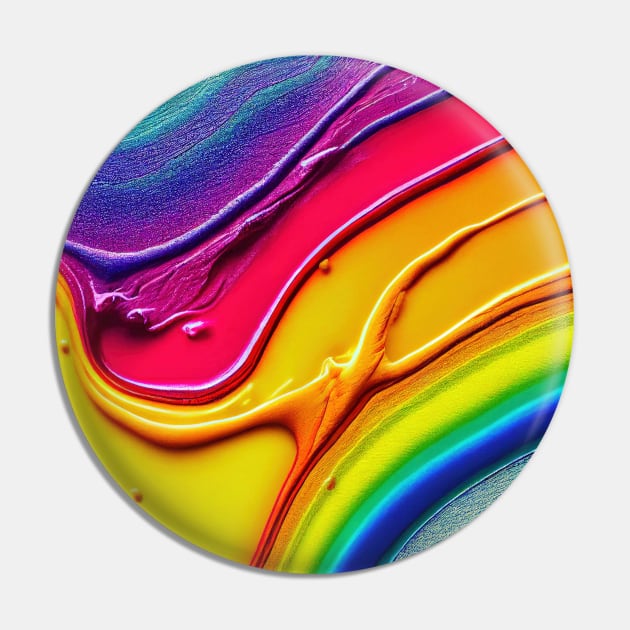 Liquid Colors Flowing Infinitely - Heavy Texture Swirling Thick Wet Paint - Abstract Inspirational Rainbow Drips Pin by JensenArtCo