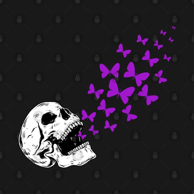 Butterfly Skull - Purple by Kahytal