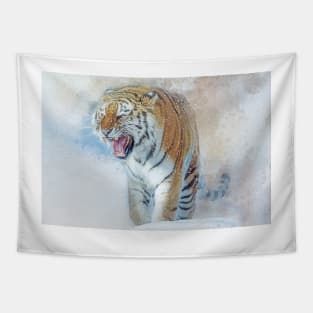 Siberian Tiger in snow Tapestry