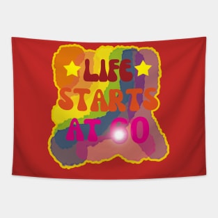 Happy 60th Birthday-Life starts at 60 Tapestry