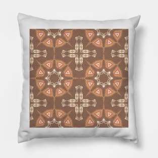 Faux Woven Texture Earthy Tone Navajo Mandala Pillow