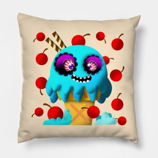 ice cream sticko mint doodle Pillow