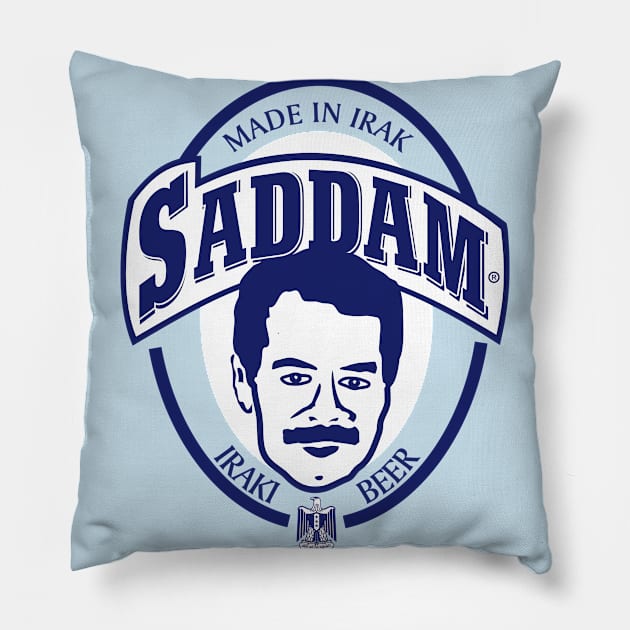 Saddam Beer Pillow by LostHose