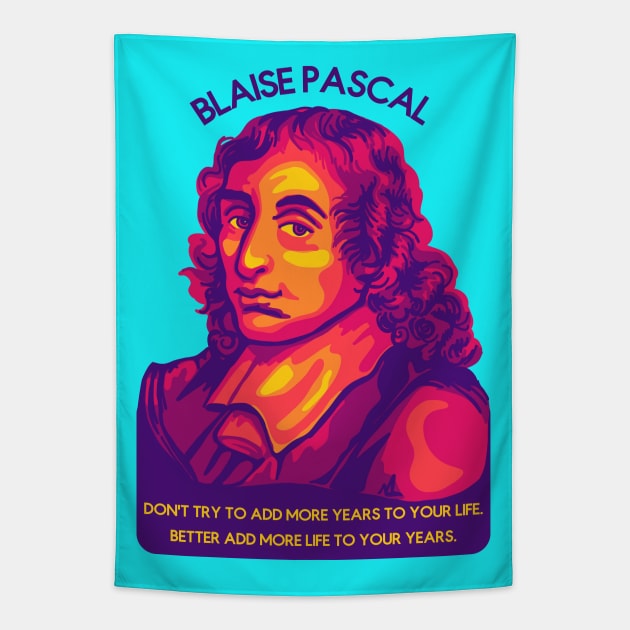 Blaise Pascal Portrait and Quote Tapestry by Slightly Unhinged