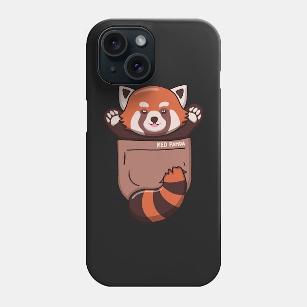 Cute Red Panda In Pocket Phone Case by Luna Illustration