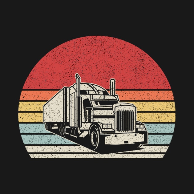 Retro Vintage Truck Trailer Truck Driving Trucker Truck Lover Gift by SomeRays