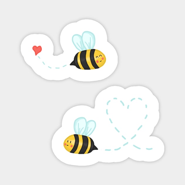 Cute Wholesome Honey bee sticker pack Magnet by Keniixx