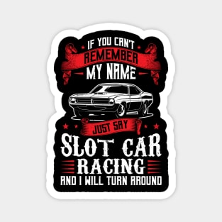 Say Slot Car Racing And I Will Turn Around Magnet