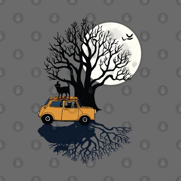 Full Moon Black Cats and Classic mini by meowstudio