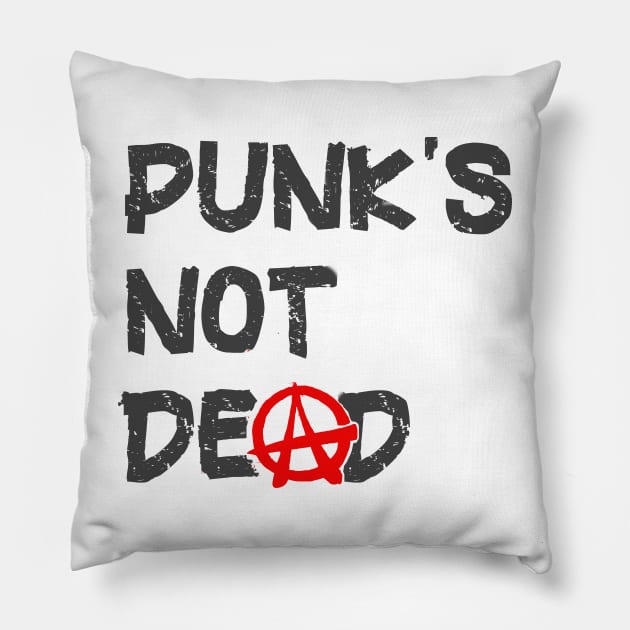 Punk Rock Music is Not Dead Pillow by PlanetMonkey