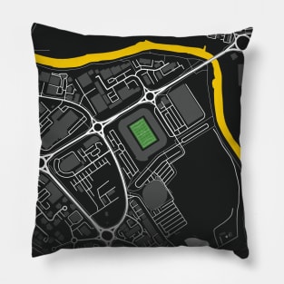 Pride Park Map Design (Black) Pillow