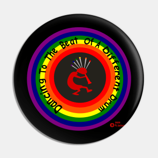 Rainbow Pride Kokopelli Dancer Pin