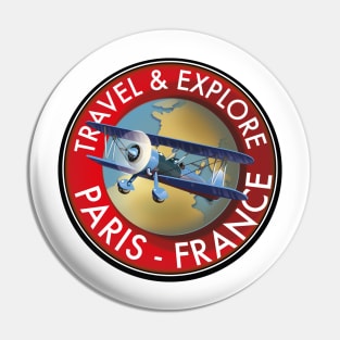 Travel & Explore Paris France Logo Pin