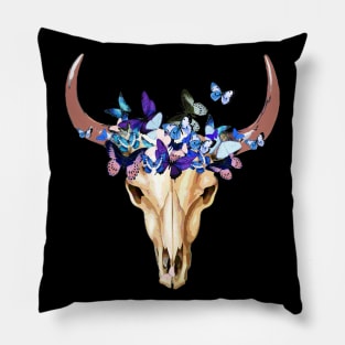 Cow skull floral 9 Pillow