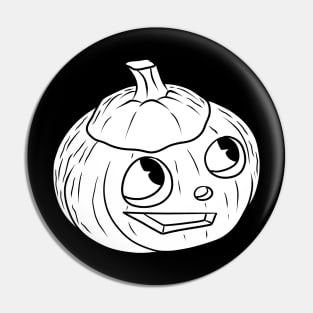 Cute Halloween White Silhouette Jack O' Lantern Pin