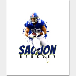 Rinkha Saquon Barkley Football Edit Tapestries Giants T-Shirt