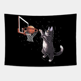 Cat Dunking Basketball Gifts Men Women Kids Funny Cat Tapestry