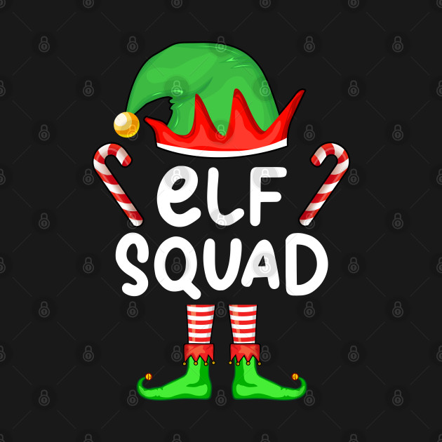 Disover Elf Squad Christmas Family Matching Pajamas Funny - Elf Squad - T-Shirt