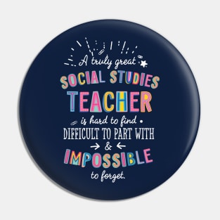 A truly Great Social Studies Teacher Gift - Impossible to forget Pin