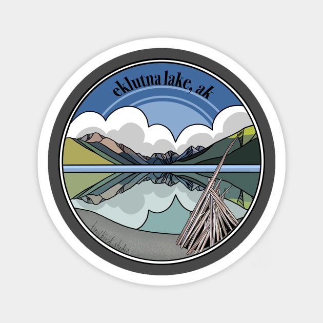 Eklutna Lake, AK Magnet by Tiny Bird Studio