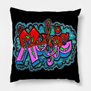 Music Graffiti Urban Tag 2  by LowEndGraphics Pillow