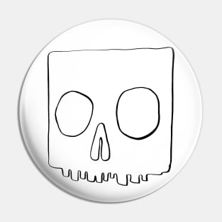 Hand-drawn square skull Pin