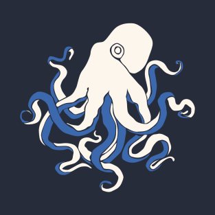 White and blue octopus T-Shirt