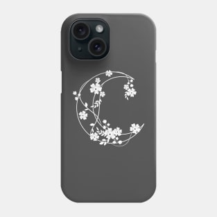 Crescent with Flowers: Nighttime Bloom Phone Case