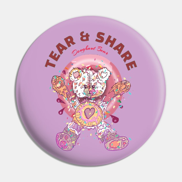 Tear & Share Bear Pin by Ace13creations