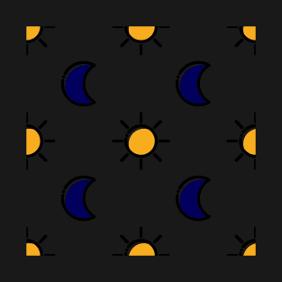 Moon and Sun pattern T-Shirt