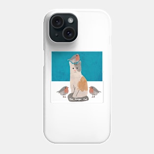 Cat and Red Robins Phone Case