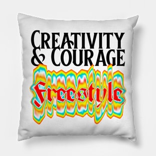 Creativity And Courage Freestyle Street Art Pillow