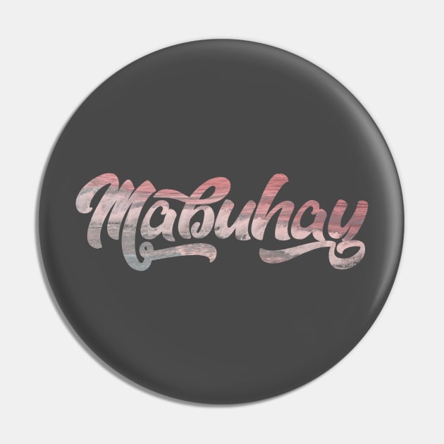 Mabuhay Cursive Waves Pin by Mabuhay Clothing