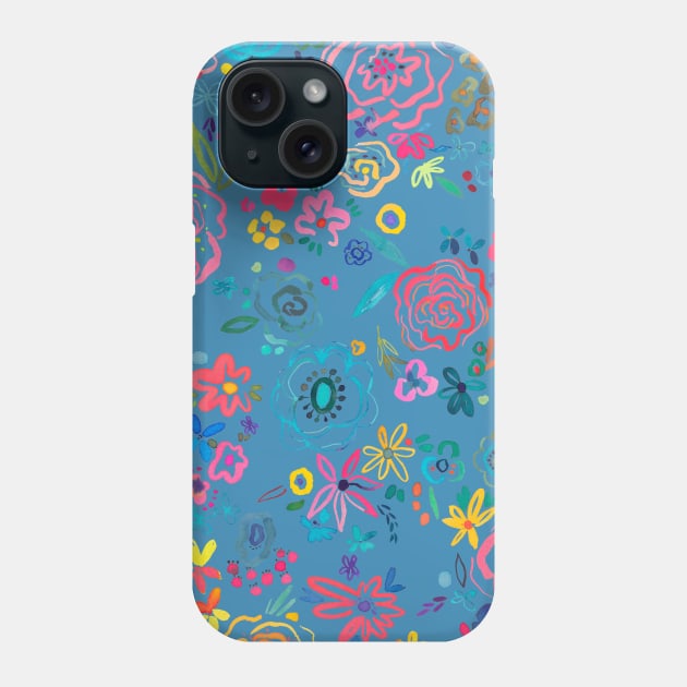 Scribble Line Art Flowers Phone Case by ninoladesign