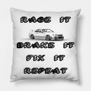 Race It Brake It Repeat Pillow