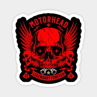 skull motorhead forever retro red Magnet