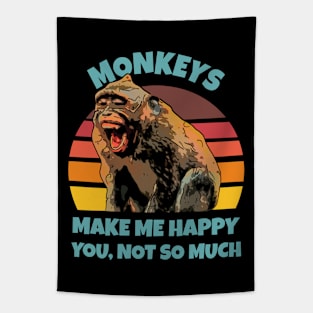 Monkeys Make Me Happy Tapestry