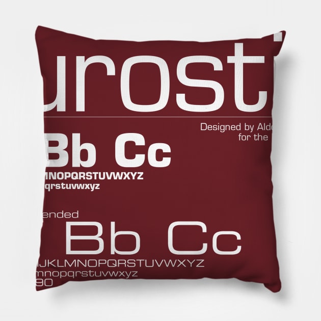 Type Geek - Eurostile Pillow by mikelblacksmith