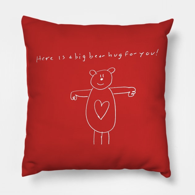 Here is a big bear hug for you light on dark Pillow by 6630 Productions